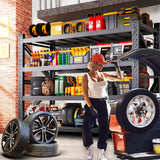 70''W Garage Shelving Heavy Duty 5-Tier Adjustable Storage Shelves Unit,7000 LBS Metal Utility Rack Shelf for Industries, Warehouses, Basement,Black (70''H x 70''W x 24''D) LBVSKK