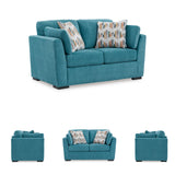 Signature Design by Ashley Keerwick Scandinavian Loveseat with 4 Toss Pillows, Blue Signature Design by Ashley