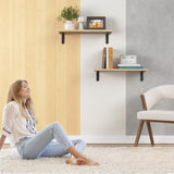 RICHER HOUSE Rustic Wood Shelves Set of 2, Farmhouse Style Floating Shelf for Wall Décor, Hanging Shelves for Bathroom, Bedroom, Storage, Kitchen, Living Room - Carbonized Black RICHER HOUSE