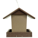 DutchCrafters Poly Hanging Hopper Bird Feeder, Large Hanging Bird Feeder for Outside, Outdoors - Amish American Made (Tudor Brown & Weatherwood) DutchCrafters