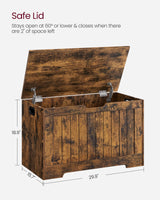 VASAGLE Storage Chest, 29.9 Inches Width Storage Bench, Entryway Bench with 2 Safety Hinges, Shoe Bench, Farmhouse Style, for Entryway, Bedroom, Living Room, Rustic Brown ULHS011T01 VASAGLE