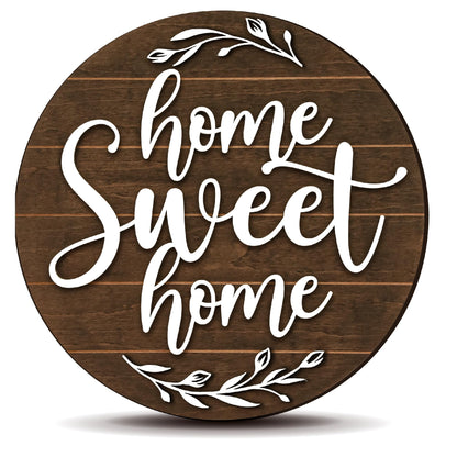 WOODAMORE Home Sweet Home Sign Wall Decor - Wood Farmhouse Wall Sign for Home Decor, Plaque Wall Hanging Rustic Home Sign for Living Room, Bedroom, Front Door - WoodArtSupply