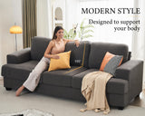 VanAcc 89 inch Sofa, Comfy Sofa Couch with Extra Deep Seats, Modern Sofa- 3 Seater Sofa Couch for Living Room Apartment Lounge, Grey Bouclé VanAcc