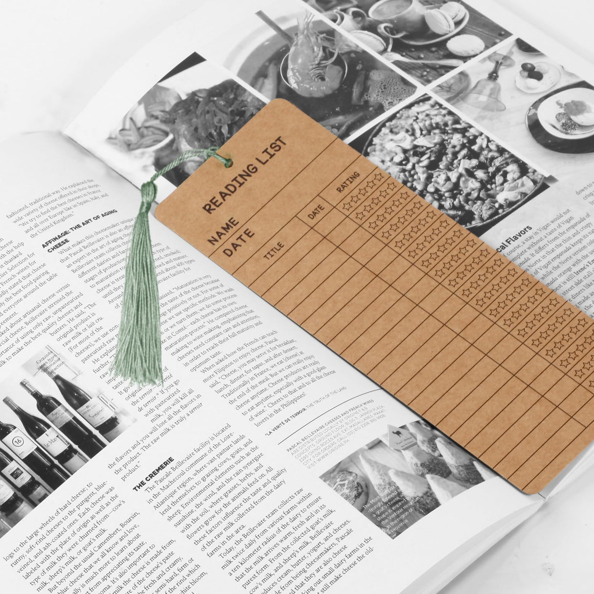 50 Pieces Reading List Bookmark with Tassels, 3 x 8 Inch Personal Libraries Cards 50 Pieces Tassels,Tracker Bookmarks Bookshelf Design Library Card Bookmark Reading Log Bookmark (Brown) KaloTidy