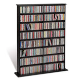 Prepac 2 Column Display Cabinet Media Storage, 38.75" Wide, Black Prepac
