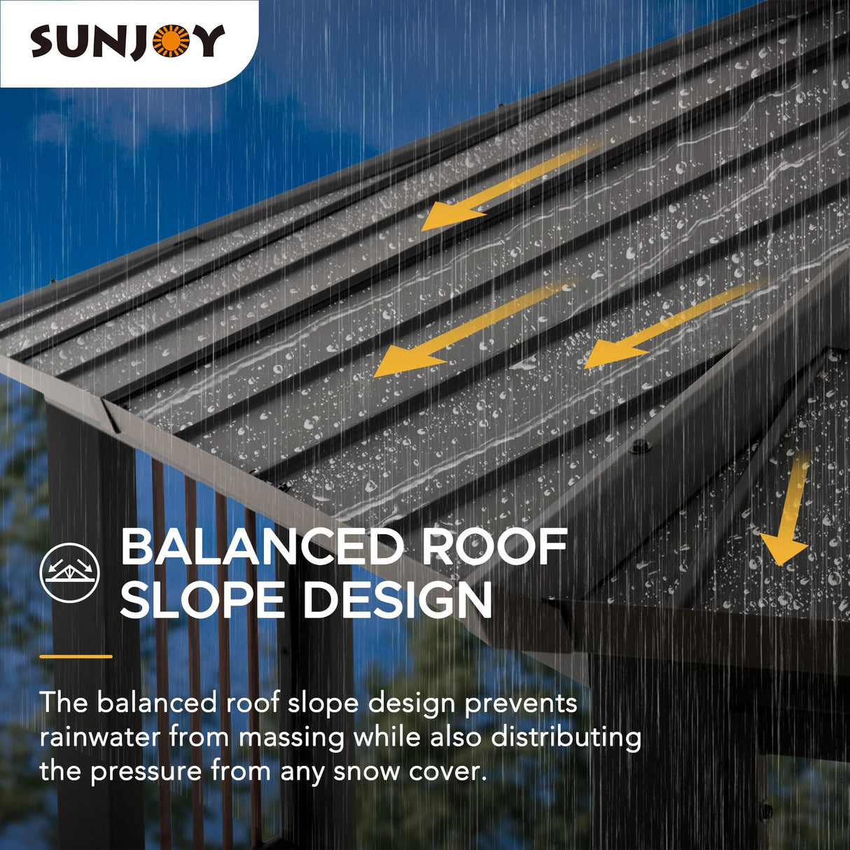 Sunjoy 11 x 13 ft. Hardtop Gazebo Outdoor 2-Tier Steel Hardtop Metal Gazebo with Dual Rails and Ceiling Hook, Suitable for Patio & Backyard by SummerCove, Grey Sunjoy