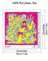 Ghost Stamped Cross Stitch Kits for Beginner, Halloween Needlepoint Cross Stitch Kits for Adults, 11 CT Patterns Dimensions Counted Cross Stitch Arts Craft Kits 14x14in (Without Frame) LWZAYS