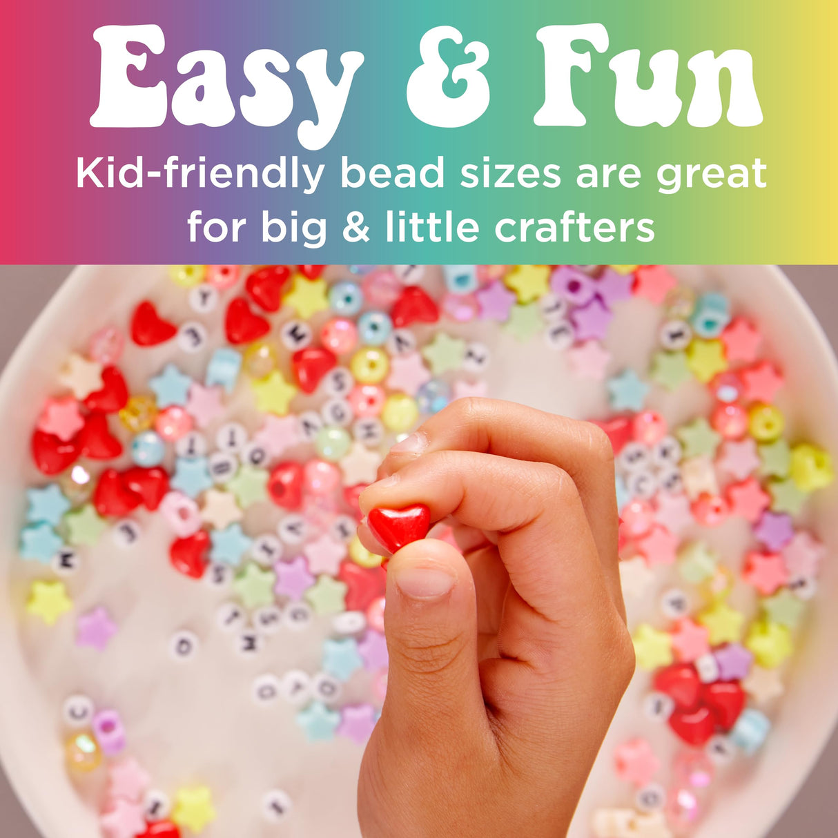 Creativity for Kids Rainbow Bead Jar Jewelry Making Kit: Makes 40+ Friendship Bracelets, DIY Crafts for Girls, Girls Gifts Ages 6-8+, Easter Basket Stuffers for Kids Creativity for Kids