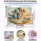 ARPADAMO Lion Diamond Art Kits for Adults,5D Animal Diamond Painting DIY Diamond Art Diamond Painting Kits for Adult,Round Full Drill Diamonds, Diamond Art Kits for Home Decor-12x16inch ARPADAMO