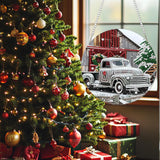 SENQAO Christmas Diamond Art Hanging Kits for Adults Kids, Farmhouse Truck Diamond Art Suncatchers, 5D Special Shape Diamond Painting Pendant Window Ornament Gifts for Home Door Wall Decor SENQAO