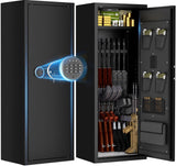 INTERGREAT 12-15 Gun Safe, Long Gun Safe for Rifle and Pistols, Large Gun Cabinet Safe with Removable Gun Racks, Digital Gun Cabinet with Multifunction Lock, 4 Pistol Pockets INTERGREAT