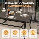 HAPPATIO Aluminum 9 Piece Patio Dining Set - Aluminum Outdoor Dining Set for 8, Patio Dining Table and Chairs Set, Patio Furniture with Table and Chairs (Black) HAPPATIO