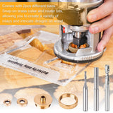 SpeTool Router Bits Solid Brass Router Inlay Kit, Include 1/8" and 1/4 Cutting Diameter with 1/4 Shank Carbide Spiral Upcut Router Bit, Router Bushing Guide Set for Wood SpeTool