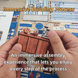 DIY Miniature House Kit, 3D Wooden Puzzle Seaside Coffee Shop with LED Lights, Book Nook Insert, Bookshelf Decor, DIY Dollhouse Craft Kit for Adults and Teens, Creative Gift Idea MOSTCLOUD