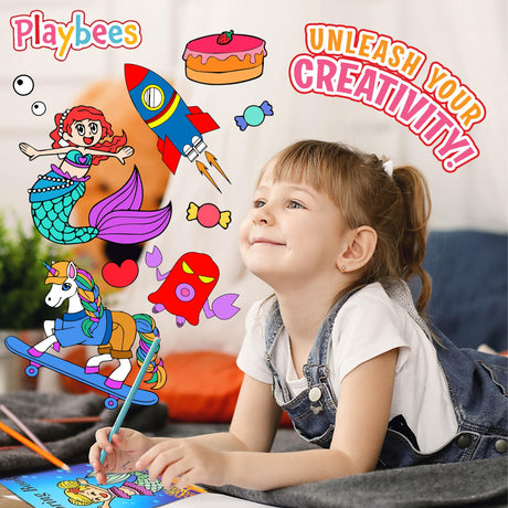 Playbees Assorted Coloring Books - 20PK - 5 Unique Themes - Kids Coloring Books Bulk for Ages 3-8 - Educational Art Gifts, Creative Learning Tools - Boys & Girls - 5x7 Inch Playbees