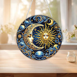 RYMILIE Sun and Moon Diamond Art Hanging Kit for Adult,Special Shaped Rhinestone,Double Sided 5D DIY Acrylic Diamond Art Painting Window Pendants Home Garden Wall Hanging Kits Hanging Ornament RYMILIE