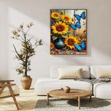 Paint by Numbers Kit for Adults Beginner Sunflower, Butterfly Adult Paint by Number Kits on Canvas, Flower DIY Acrylic Oil Painting by Numbers for Adults, Perfect for Home Wall Decor 16X20 Inch Okarina