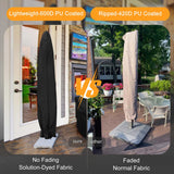 NettyPro Umbrella Cover for 10ft to 12ft Outdoor Umbrellas, Fade Resistant Waterproof and Ripstop Market Umbrella Parasol Cover with Zipper and Rod, Black NettyPro