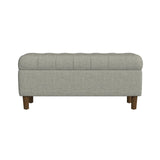 HomePop Home Decor | Tufted Ainsley Button Storage Ottoman Bench with Hinged Lid | Ottoman Bench with Storage for Living Room & Bedroom,Gray Woven HomePop