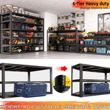 PMKES 84" H Garage Shelving Heavy Duty, Garage Storage Shelves 3200LBS Adjustable 6 Tier Metal Shelving Unit for Storage Rack Industrial Storage Rack Shelf, 2 Pack PMKES