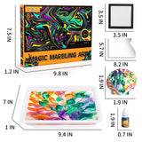 Ci Vetch Water Marbling Paint Kit for Kids, Arts & Crafts, Non-Toxic, Age 3-12, Includes 6 Colors, 10 Sheets, Tools, 12 Shells, 2 Display Boxes Ci Vetch