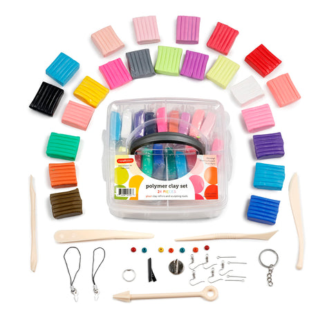 Incraftables Polymer Clay Kit (24 Colors Soft Block). Modeling Oven Bake Clay Kit for Adults, & Kids with Sculpting Tools. Non Toxic Molding Polymer Starter Baking Set for Jewelry Making Incraftables