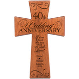 LifeSong Milestones Personalized 40th Wedding Anniversary Hanging Wall Cross for Parents Couple Grandparents Home and Wall Decoration LifeSong Milestones