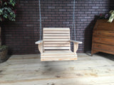 Generic 2FT Cypress Roll Porch Swing Made in USA with Hanging Hardware and Cup Holders, Unfinished Natural Wood Tone Generic