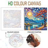 Amphol Paint by Number Kit for Adults Framed Canvas, Moon Landscape Adult Paint by Number Kits, Easy Acrylic Painting by Number with Exquisite Box - 10 x 10 Inch Amphol