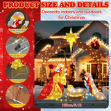 Tujoe Lighted Outdoor Nativity Scene Christmas Nativity Set with Yellow LED Lights Nativity Set Outdoor Christmas Yard Decorations Outdoor Christmas Holy Family Yard Decoration for Holiday Lawn Garden Tujoe
