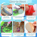 8 PCS Sun and Moon Diamond Art Coasters-Sun Diamond Painting Coasters Kits with Holder, DIY Moon Coaster Kit with Cork Bases for Adults Beginners as Gift Home Decors HITO