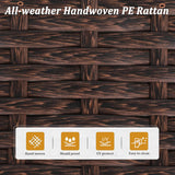 SUNVIVI OUTDOOR 7 Piece Patio Furniture Sets All Weather Gery PE Wicker Couch Sofa with Glass Table, Removable Beige Cushions, Brown Rattan SUNVIVI OUTDOOR