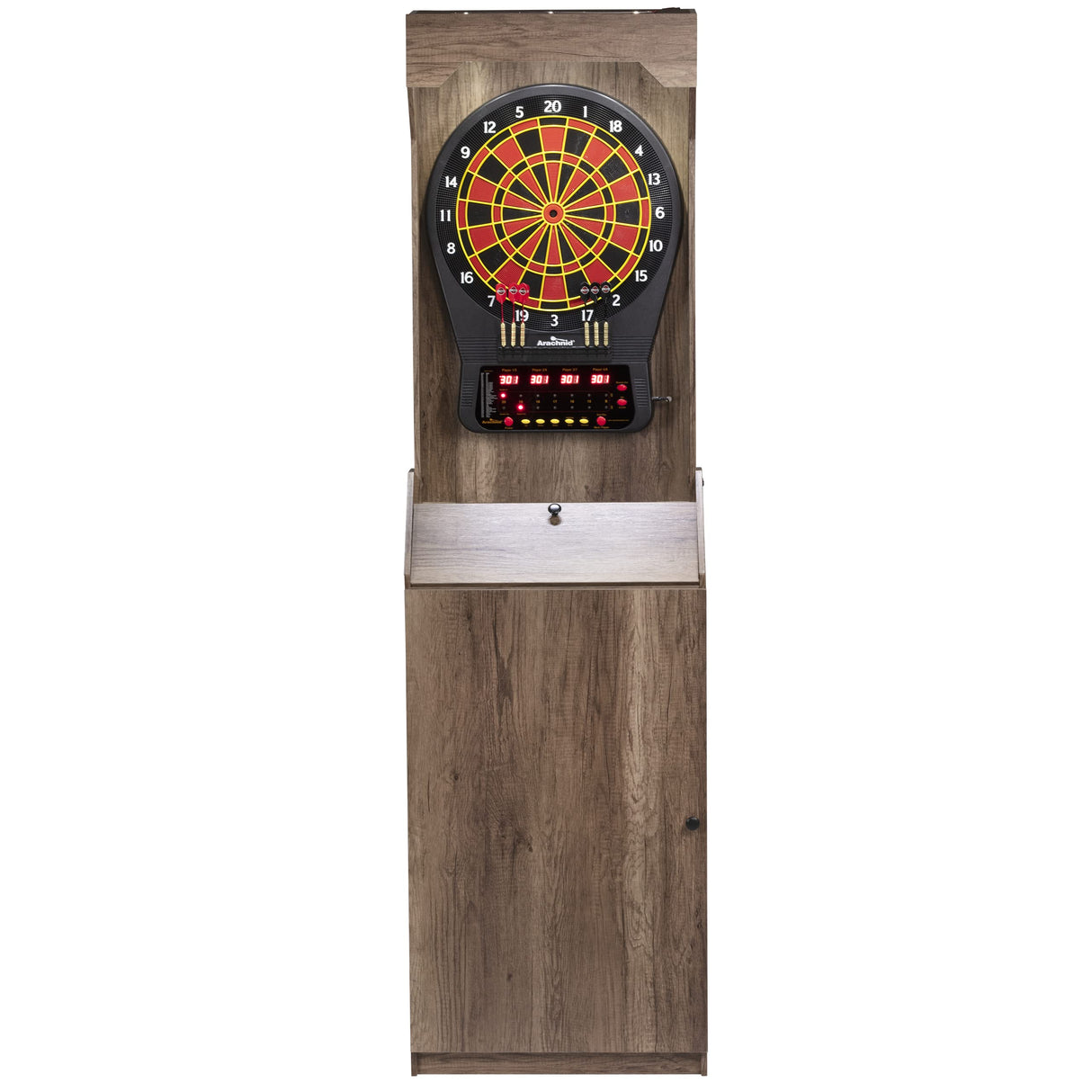 Arachnid E650 Free Standing Dartboard Cabinet Set, Rustic (E650FSRT-BK2) Arachnid