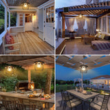 AEQ Solar Shed Light Indoor Outdoor, Solar Gazebo Lights Work in Daytime with Dual Motion Sensor/5 Modes/Remote Control, Waterproof Garage Lights with for Porch Shed Garage Barn AEQ