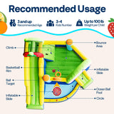 VIVOHOME 7 in 1 Bounce House for Kids, Fruit Theme Inflatable Bouncy Castle with Slide, 12x12 FT Inflated Bouncer for Outdoor with Blower, Basketball, Climb, Jump Area, Ball, Water Pool, Hoop VIVOHOME