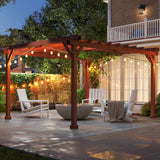 Outsunny 11' x 12.5' Outdoor Pergola, Wood Pergola Gazebo Grape Trellis with Stable Structure for Climbing Plant Support, Patio, Deck, Backyard, Lawn Outsunny