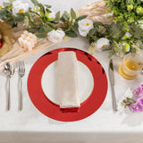 SHACOS 100Pcs Round Red Placemats, 13" Paper Place Mats Disposable for Dining Table, Charger Plates Table Mat for Christmas Dinner Party Wedding Birthday Banquet Table Setting Decor SHACOS