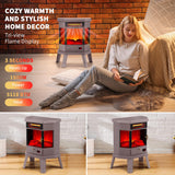 RealSmart Electric Fireplace Heater 22 in Freestanding Fireplace Stove Infrared Fireplace with 3D Flame Effect Remote Control, Timer, Overheating Protection Heater for Indoor Use Brown RealSmart