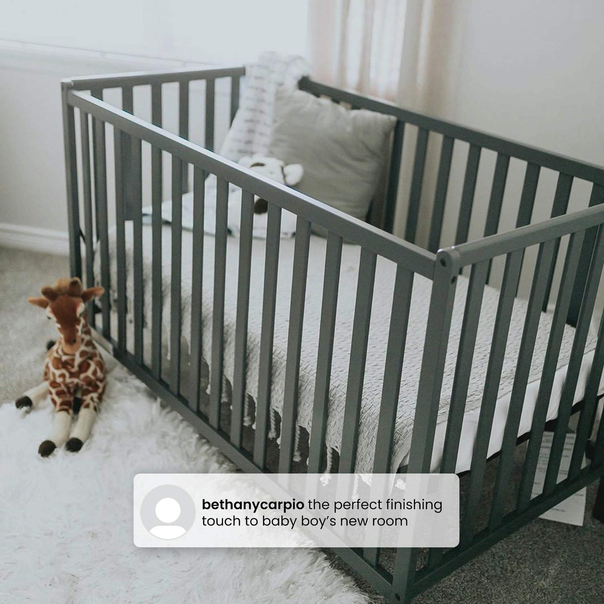 Delta Children Heartland 4-in-1 Convertible Crib - Greenguard Gold Certified, Grey Delta Children