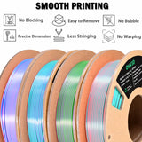 OVV3D 3D Printer Filament, PLA Filament 1.75mm Bundle, Dual Color Filament, Coextrusion 3D Filament, Silk PLA, 3D Printing Filament +/-0.02mm, 200g X 4 Spool OVVNYXE