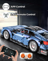 MOCBURIKU Remote Control Car Building Kit, 1/10 Scale M4 Supercar with Lights Motors Rechargeable Battery, Compatible with Technic Cars for Adults, STEM Gift for Boys Age 6 8 10 12 14+(2280 Pcs) MOCBURIKU