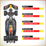 Voltz Toys Licensed Red Bull F1 RB19 RC Car Building Kit 1/16 Scale Supercar Assembly Set with Remote Controller, Licensed Model, 55 Pieces, STEM Kits for Kids and Adults, Ages 8+ (RedBull RB19) Voltz Toys