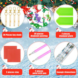 20 Pcs Christmas Dinosaur Diamond Art Keychains Diamond Painting Keychains 5D DIY Diamond Art Kits Dinosaur Gem Diamond Keychains Diamond Key Rings for Adults Beginners Holiday Craft Decoration Tudomro