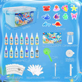 QANIY Magic Water Elf Toy Kit, Crafts for Kids Ages 4-8, Squishy Maker Set with 14 Magic Gels and 10 Molds, Aqua Fairy for Kids, Make Your Own Squishies Toys QANIY