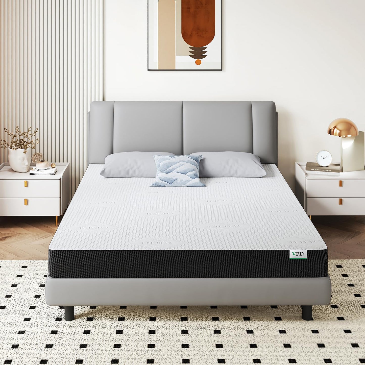 VFD 6 Inch Twin Memory Foam Mattress - Medium Firm Feel - Gel Infusion - Memory Foam Infused with Removable Cover- No Fiberglass - Breathable - CertiPur Certified