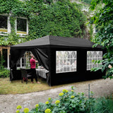 SEALAMB Black Party Canopy Tent 10x20FT with 6 Removable Waterproof Sidewalls, Outdoor Large Canopy Tent Paito Gazebo Party Tent Wedding Tents for Backyard SEALAMB