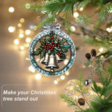 Christmas Bell Stained Glass Ornament - Hanging Ornaments for Christmas Tree, Christmas Ornaments Xmas Decorations, Holiday Keepsake Present Exchange Ideas Aestas