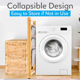 SerenelifeHome 3 Tier Fold Out Hamper Shelf Storage - Space Saving Collapsible Foldable Natural Bamboo Wooden Organizer Removable Baskets for Bedroom Bathroom Laundry Clothes Towels SereneLife