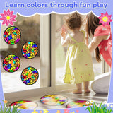 Lonfliness 32 Sets Suncatchers Craft Kit DIY Flower Window Stained Glass Effect Paper Spring Home School Classroom Decoration Art Craft Creative Activity Project Kid Gift Favor Lonfliness