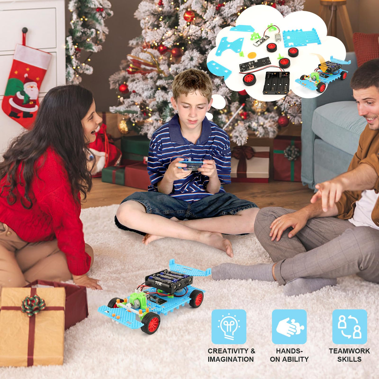 ScienSta STEM Kits for Kids Age 10-12, Building Remote Control Car, Model Car Kits, Gifts for Boys 10-16, 3D Puzzles Science Educational Crafts, Toys for 10 11 12 13 14 Year Old Boys and Girls ScienSta